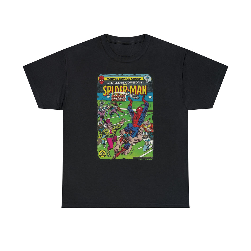 Spiderman v Cowboys Comic Tee